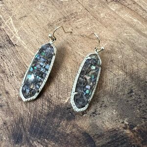 Kendra Scott Lauren drop earrings Crushed Abablone Gold tone